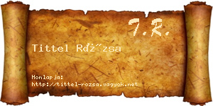Tittel Rózsa névjegykártya
